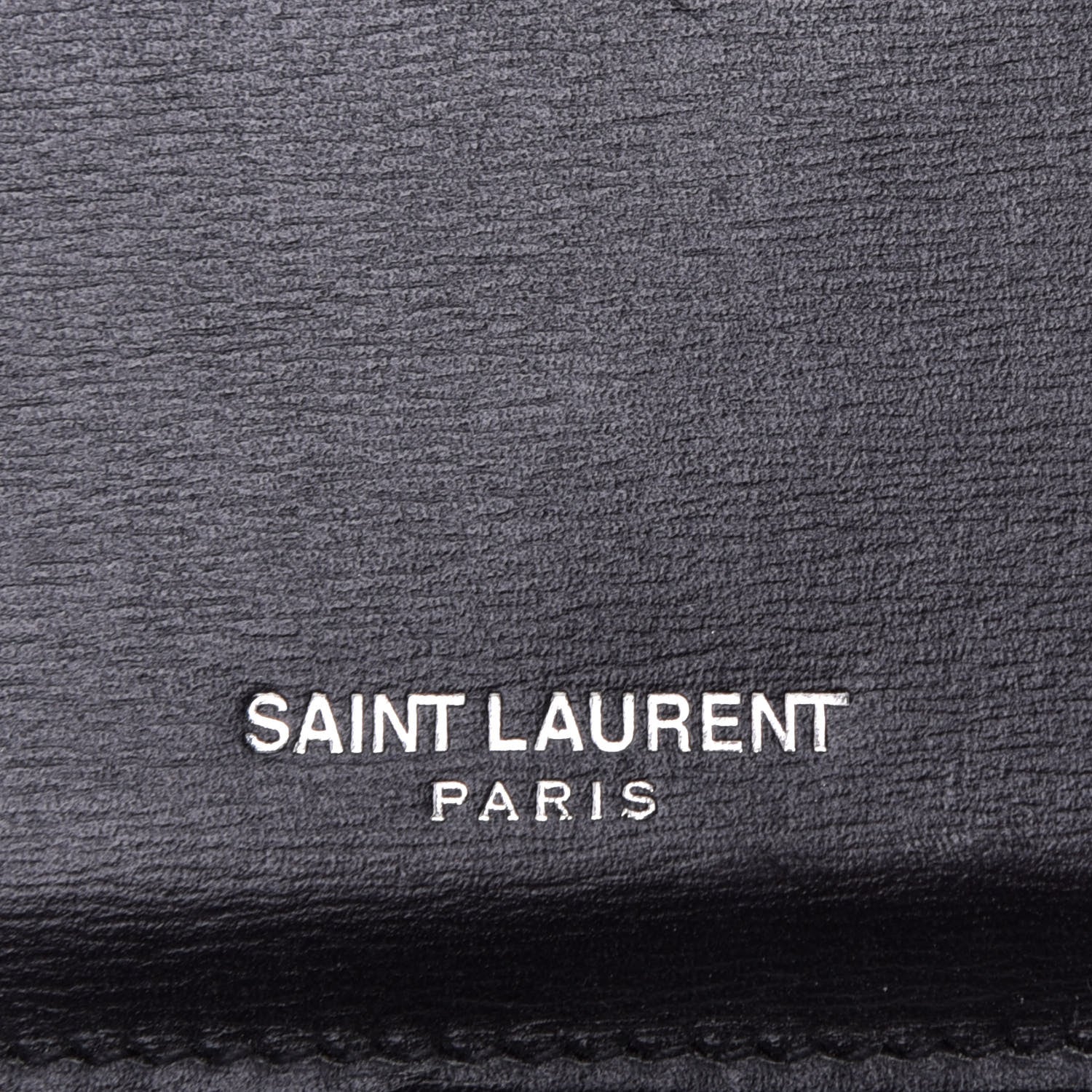 Saint Laurent Grained Calfskin 5 Fragments Zip Pouch Card Holder Black 7 of 9