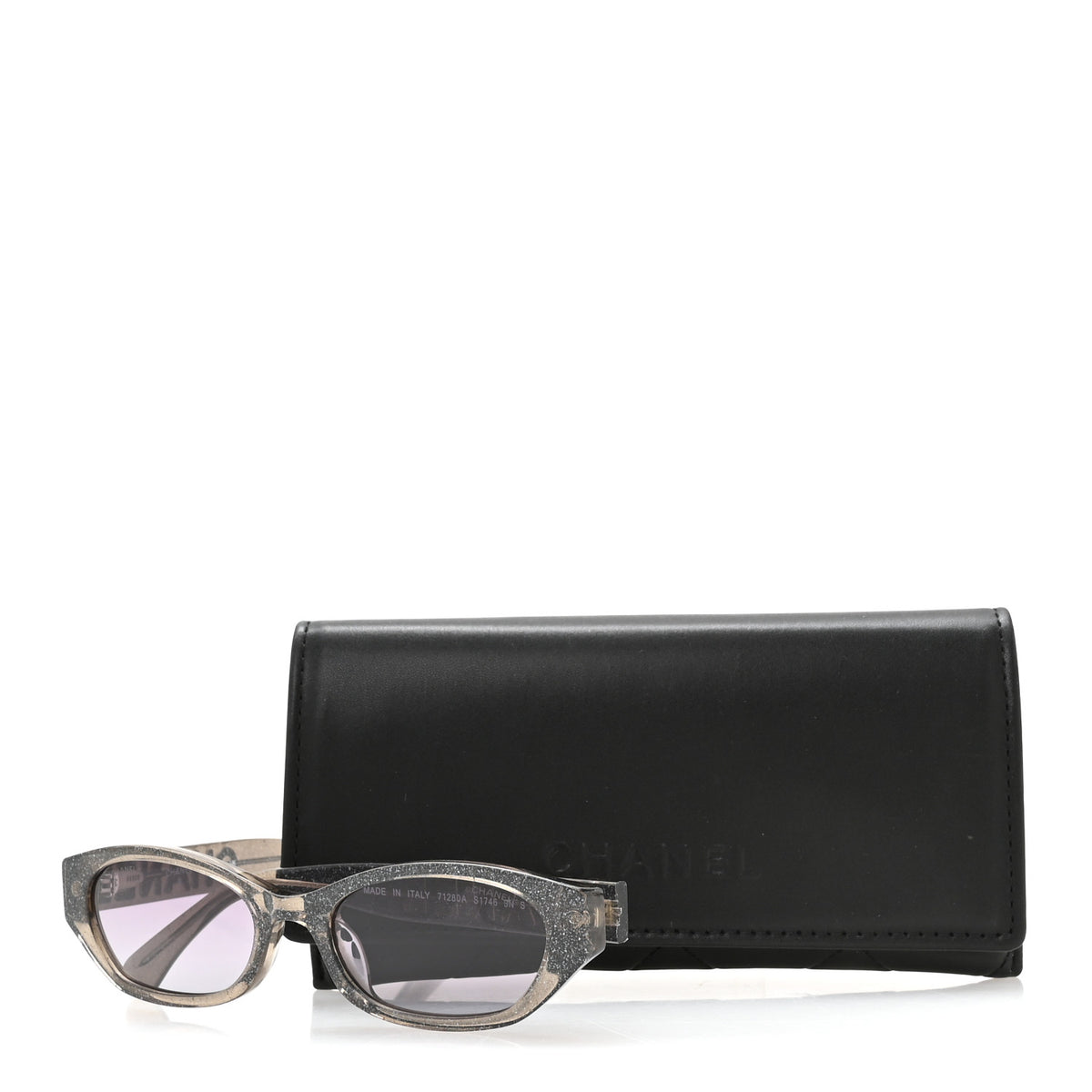 Chanel Acetate Glitter Rectangle Sunglasses 71280A Silver 8 of 8