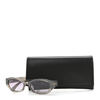 Chanel Acetate Glitter Rectangle Sunglasses 71280A Silver 8 of 8