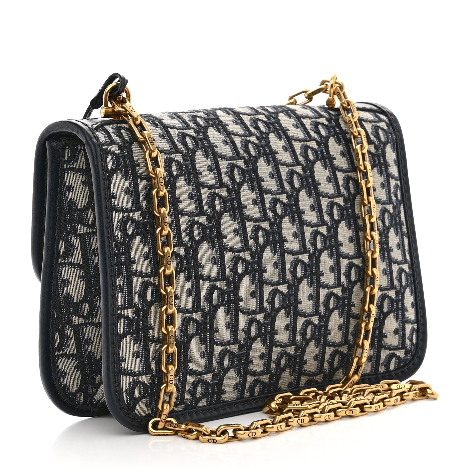 Christian Dior CHRISTIAN DIOR Oblique Small DiorAddict Flap Bag Navy Blue 3 of 9