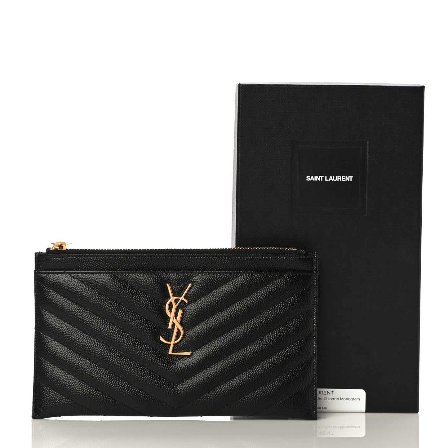 Grain De Poudre Chevron Monogram Bill Pouch Black