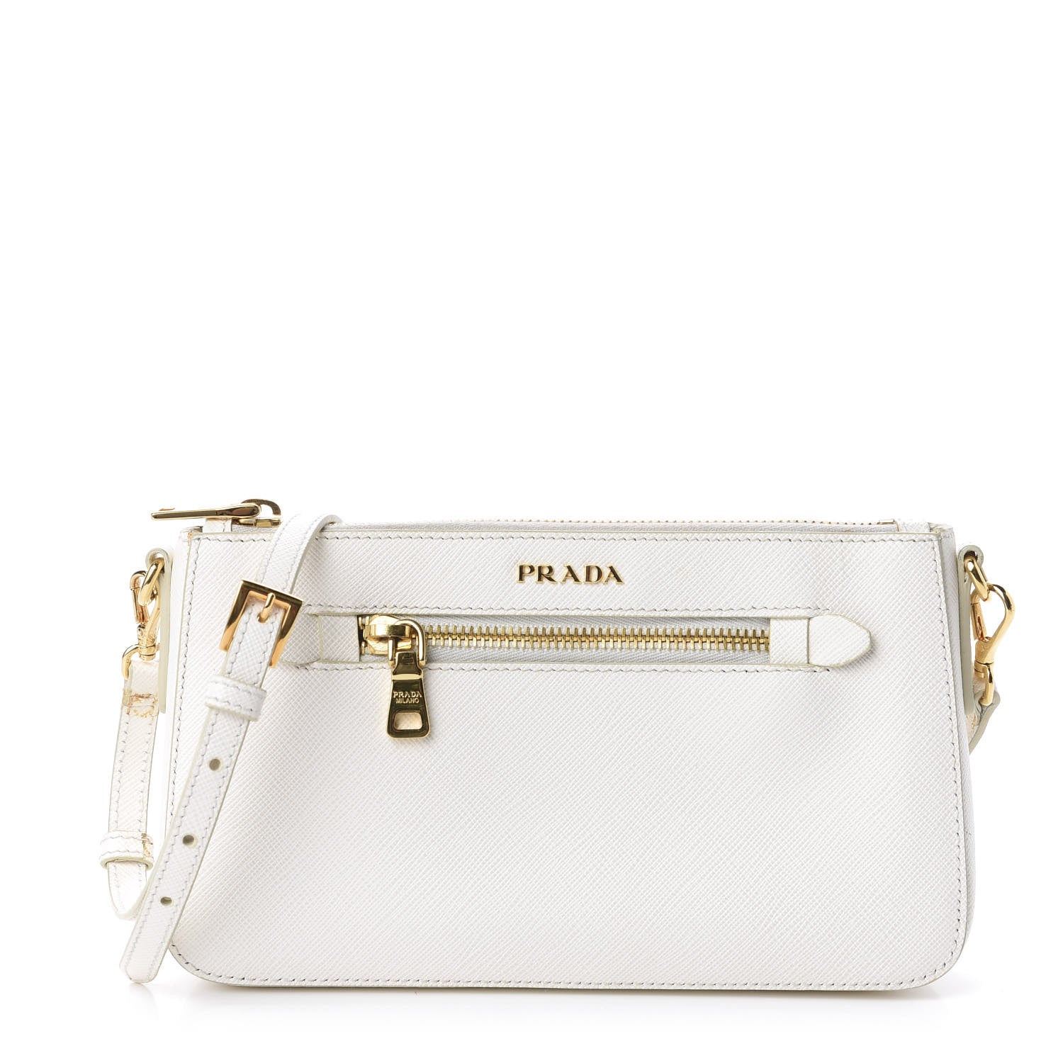 Prada Saffiano Crossbody Bag White 1 of 10