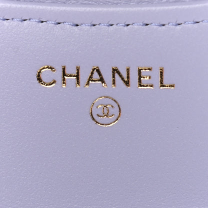 Chanel Lambskin Quilted Top Handle Flap Coin Purse With Chain Light Purple 6 of 11
