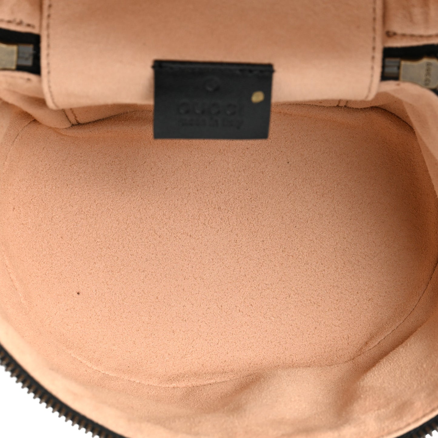 Calfskin Matelasse Mini GG Marmont Round Backpack Black