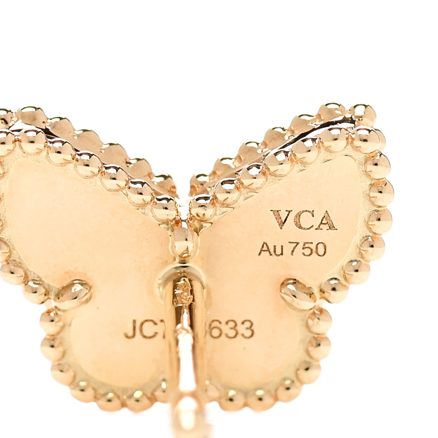 Van Cleef & Arpels 18K Yellow Gold Mother of Pearl Sweet Alhambra Butterfly Earrings 3 of 5