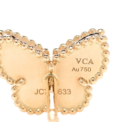 Van Cleef & Arpels 18K Yellow Gold Mother of Pearl Sweet Alhambra Butterfly Earrings 3 of 5