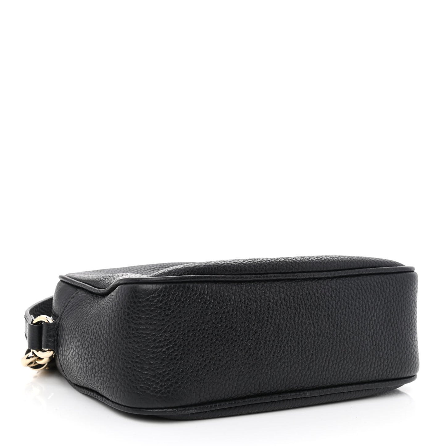 Pebbled Calfskin Small Soho Disco Bag Black