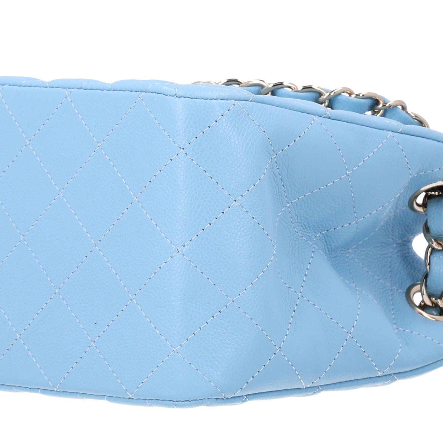 Chanel Caviar Quilted Mini Bucket Bag Blue 10 of 10