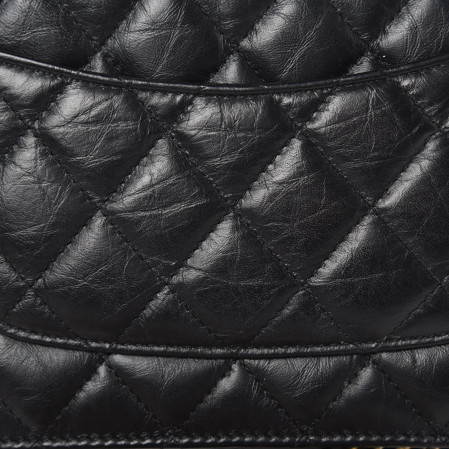 Aged Calfskin Quilted Reissue Wallet On Chain WOC Black