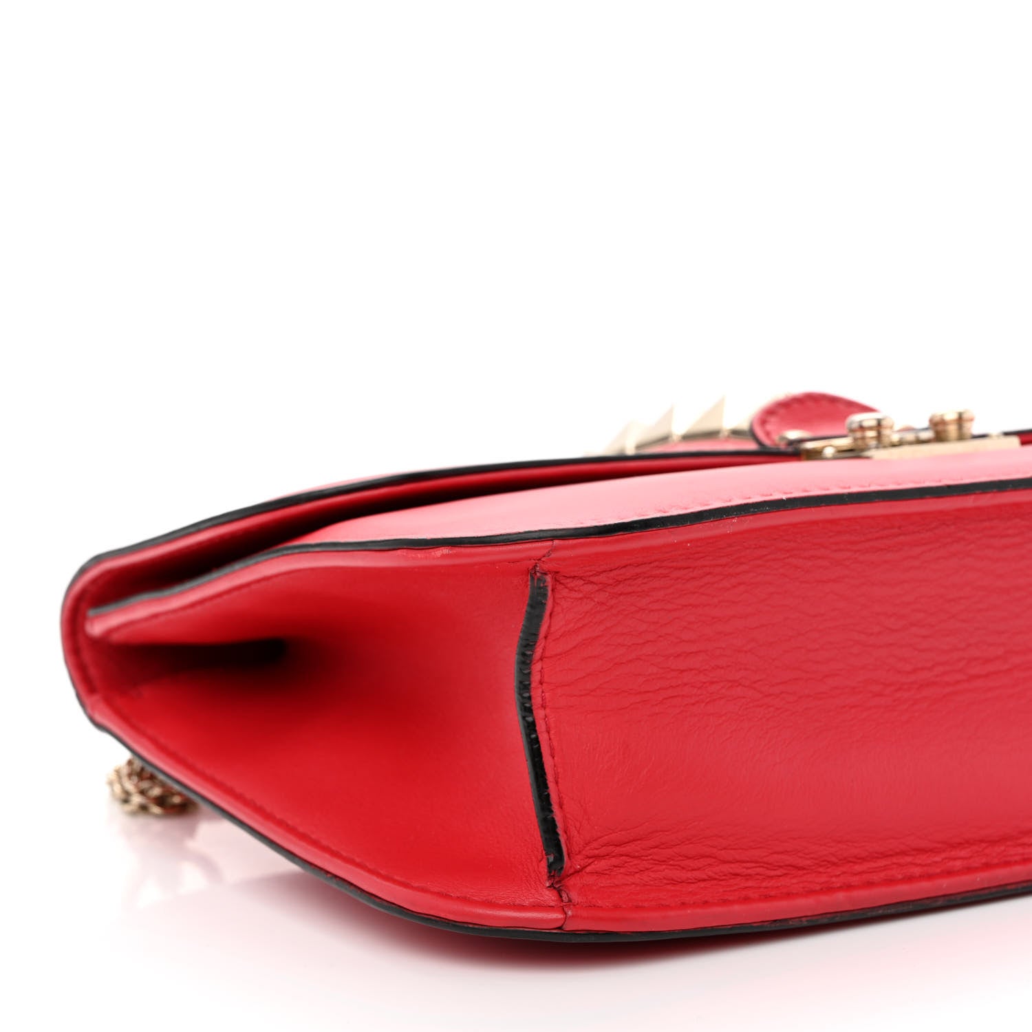 Valentino Garavani Vitello Medium Glam Lock Rockstud Flap Red 12 of 15