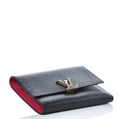 Louis Vuitton Taurillon Capucines Compact Wallet Black 4 of 7