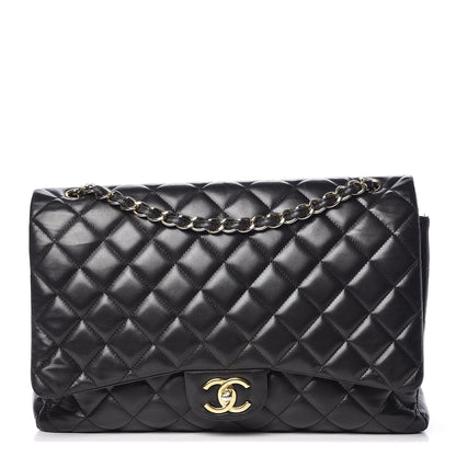 Chanel Lambskin Quilted Maxi Double Flap Black 1 of 13