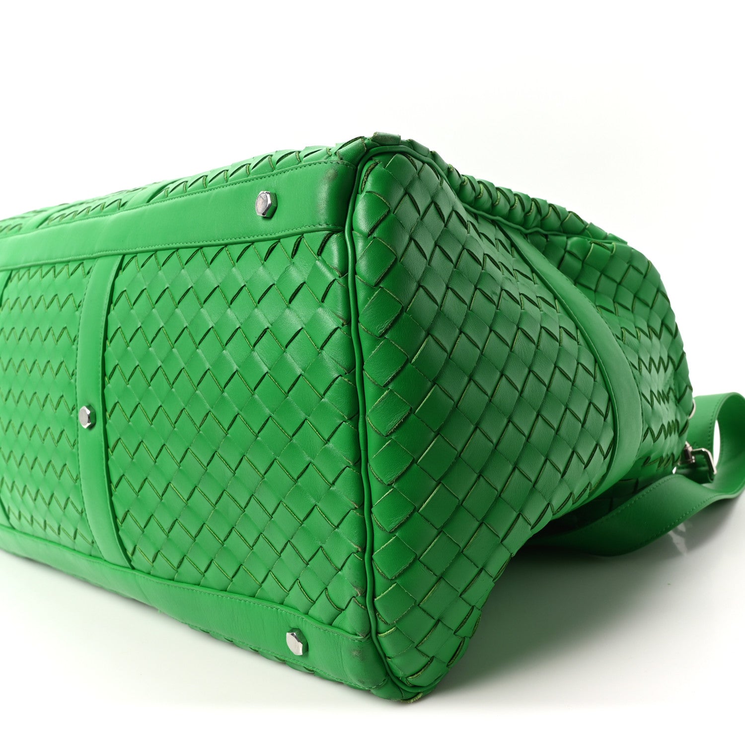 バッグ BOTTEGA VENETA Bottega Veneta Calfskin Intrecciato Large Duffle Bag Parakeet