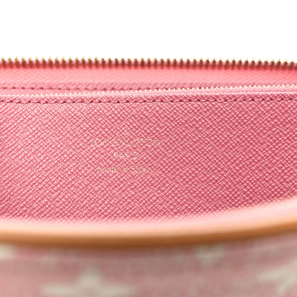 Louis Vuitton Denim Monogram Jacquard Zippy Wallet Pink 6 of 8