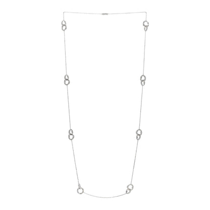 Cartier 18K White Gold Diamond LOVE Long Station Necklace 2 of 4