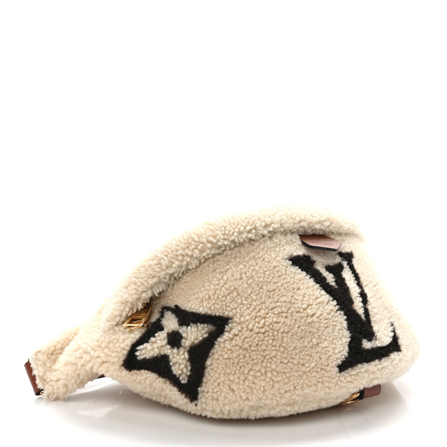 Shearling Monogram LV Ski Bumbag Cream Brown