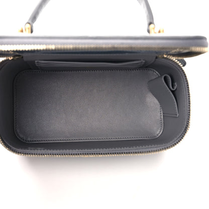 Chanel Lambskin Quilted Metal Small Top Handle Vanity Case With Chain Grey 5 of 10
