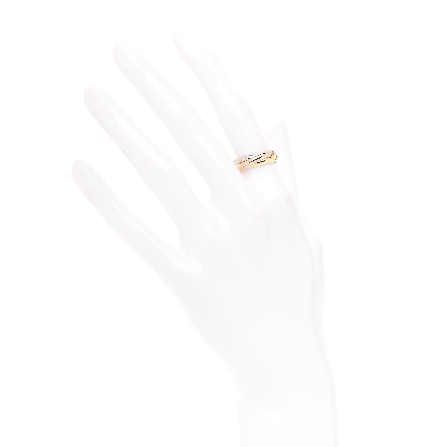 Cartier 18K Pink Yellow White Gold Small Trinity Ring 50 5.25 2 of 5