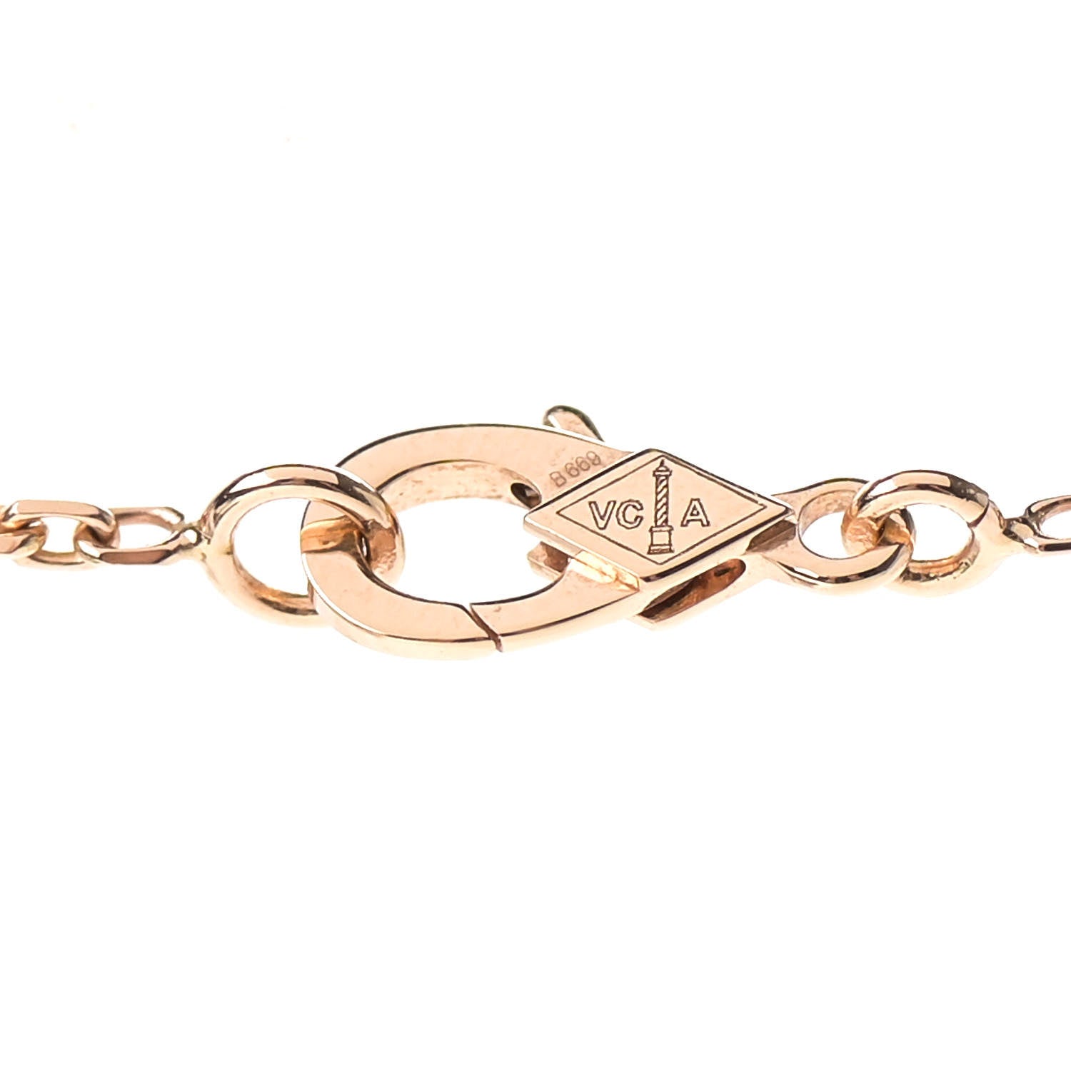 Van Cleef & Arpels 18K Rose Gold Diamond Mother of Pearl Medium Cosmos Clip Pendant Necklace 5 of 8