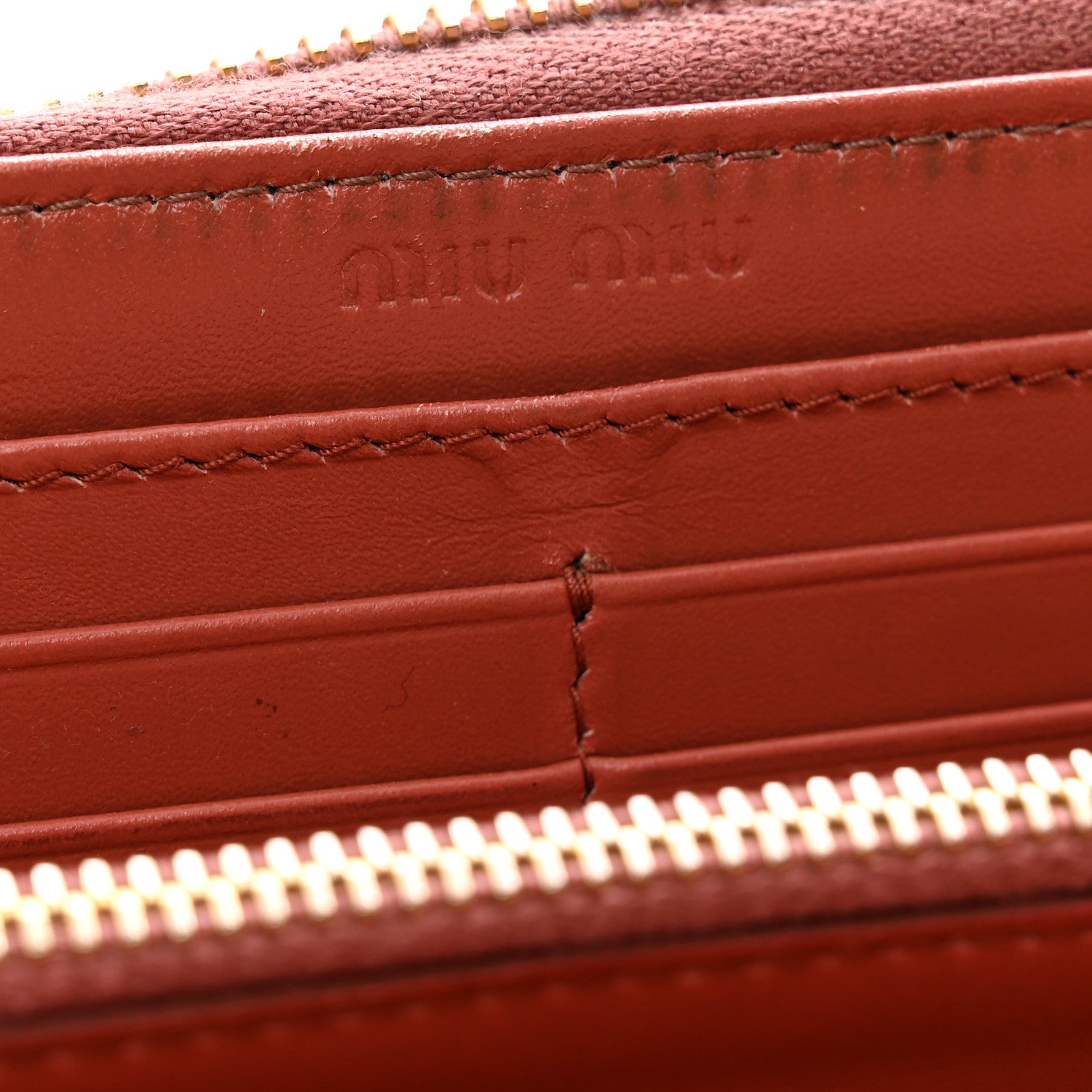 Miu Miu Vernice Crocodile Embossed Calfskin Zip Around Wallet Antico 7 of 12