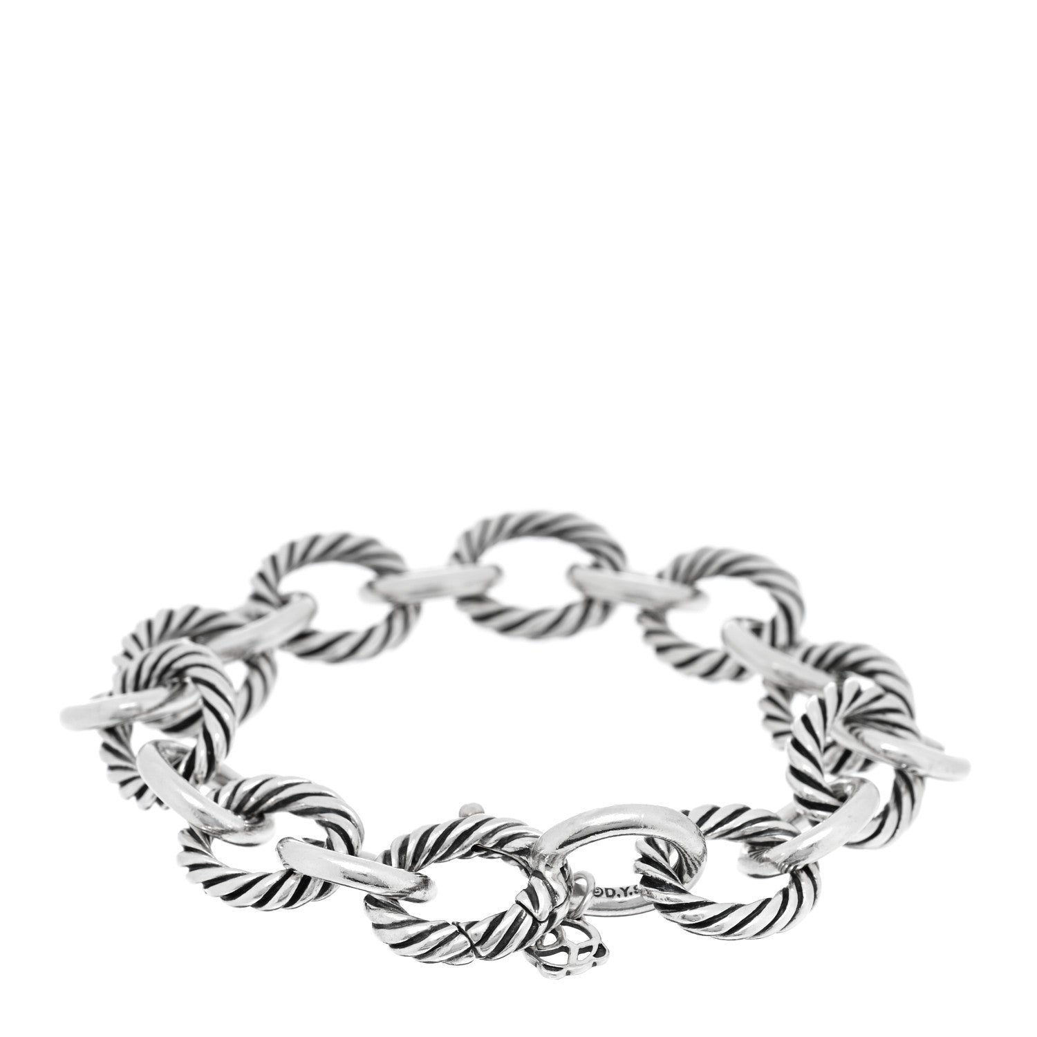 David Yurman Sterling Silver 12mm Large Oval Link Bracelet 2 of 3