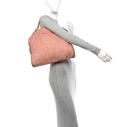 Stella McCartney Woven Raffia Falabella Fold Over Tote Pink Gold 2 of 9