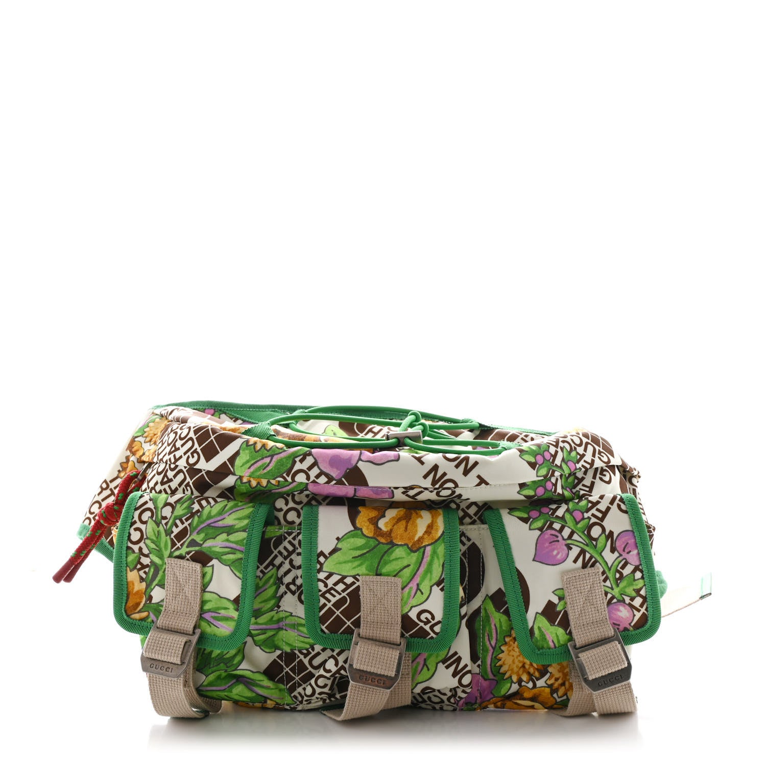Gucci X THE NORTH FACE Econyl Nylon Floral Utility Beltpack Green 1 of 10