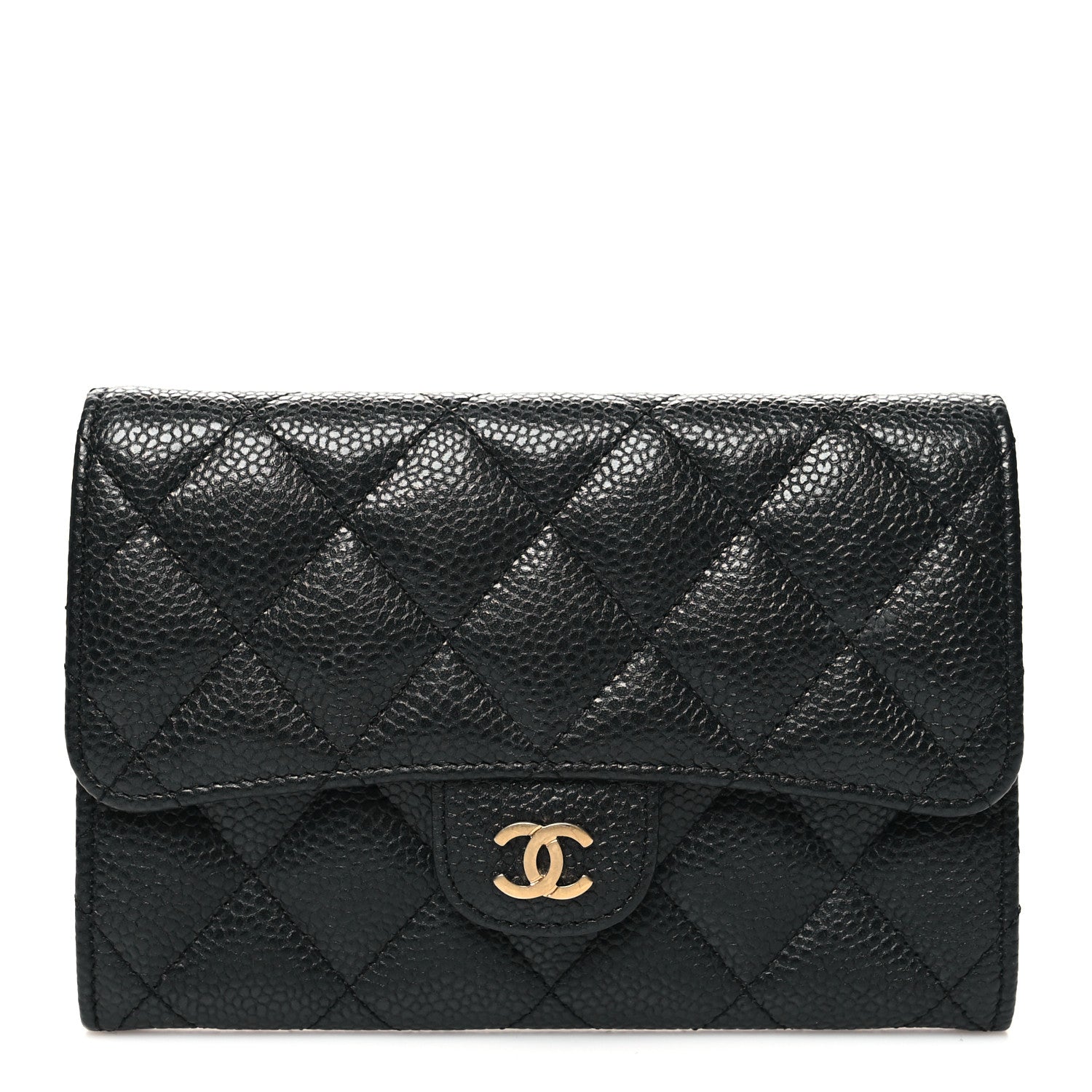 Chanel Caviar Quilted Small Flap Wallet Black 1 of 8