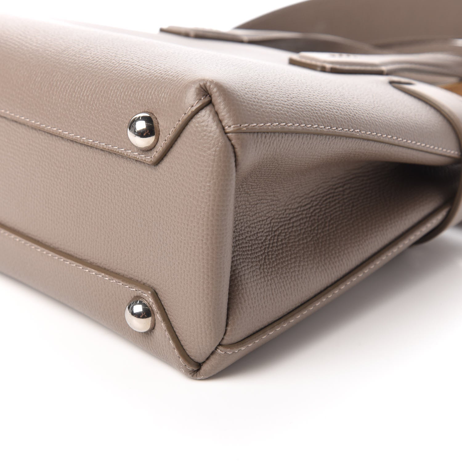 Burberry Derby Calfskin House Check Small Banner Tote Pale Taupe 7 of 9