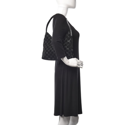 Gucci Guccissima Suede Shoulder Bag Black 2 of 13