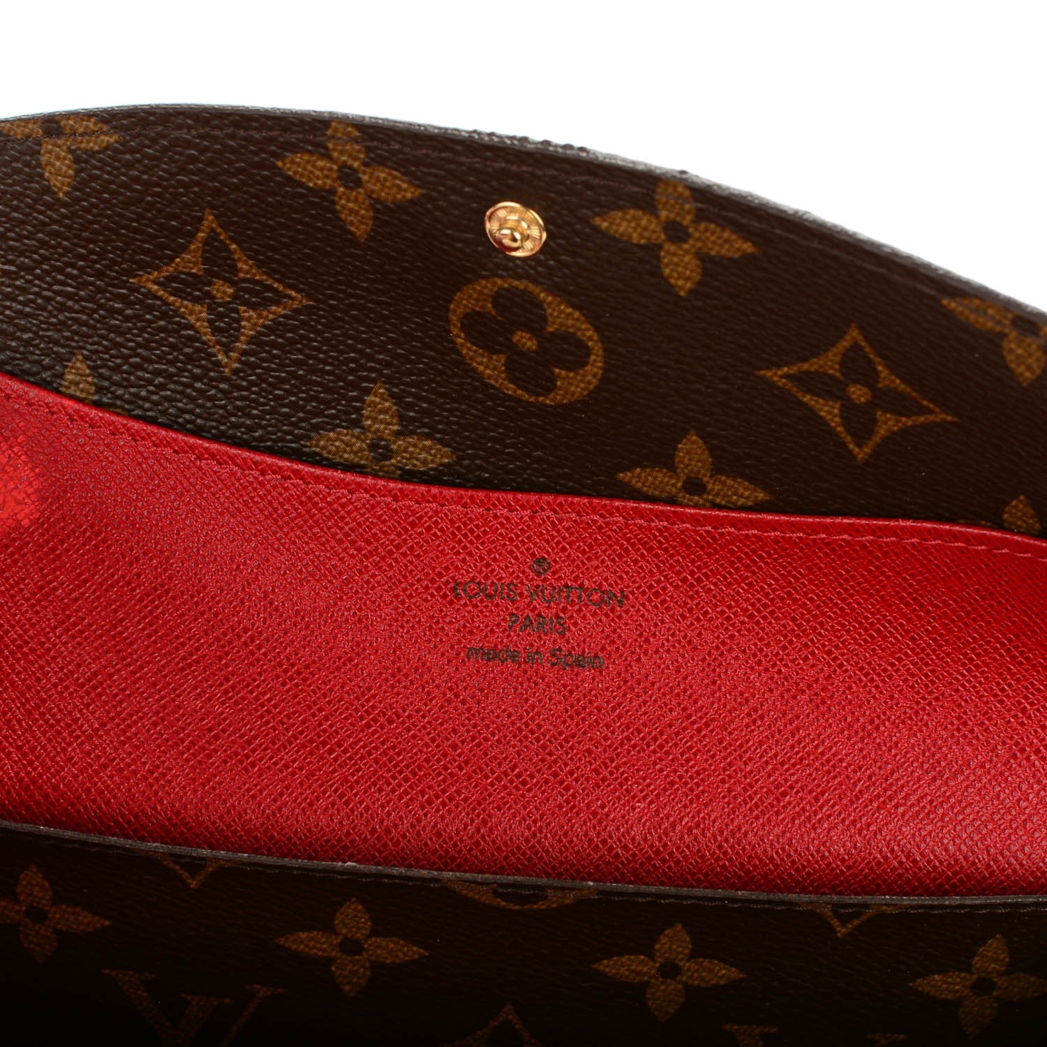 Louis Vuitton Monogram Emilie Wallet Red 7 of 9