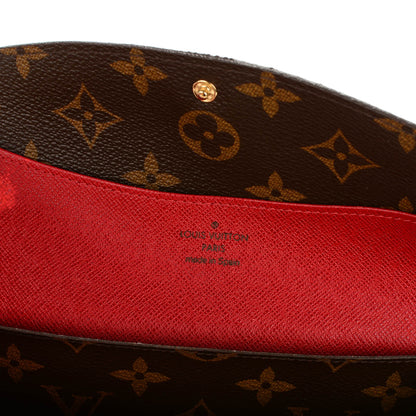 Louis Vuitton Monogram Emilie Wallet Red 7 of 9