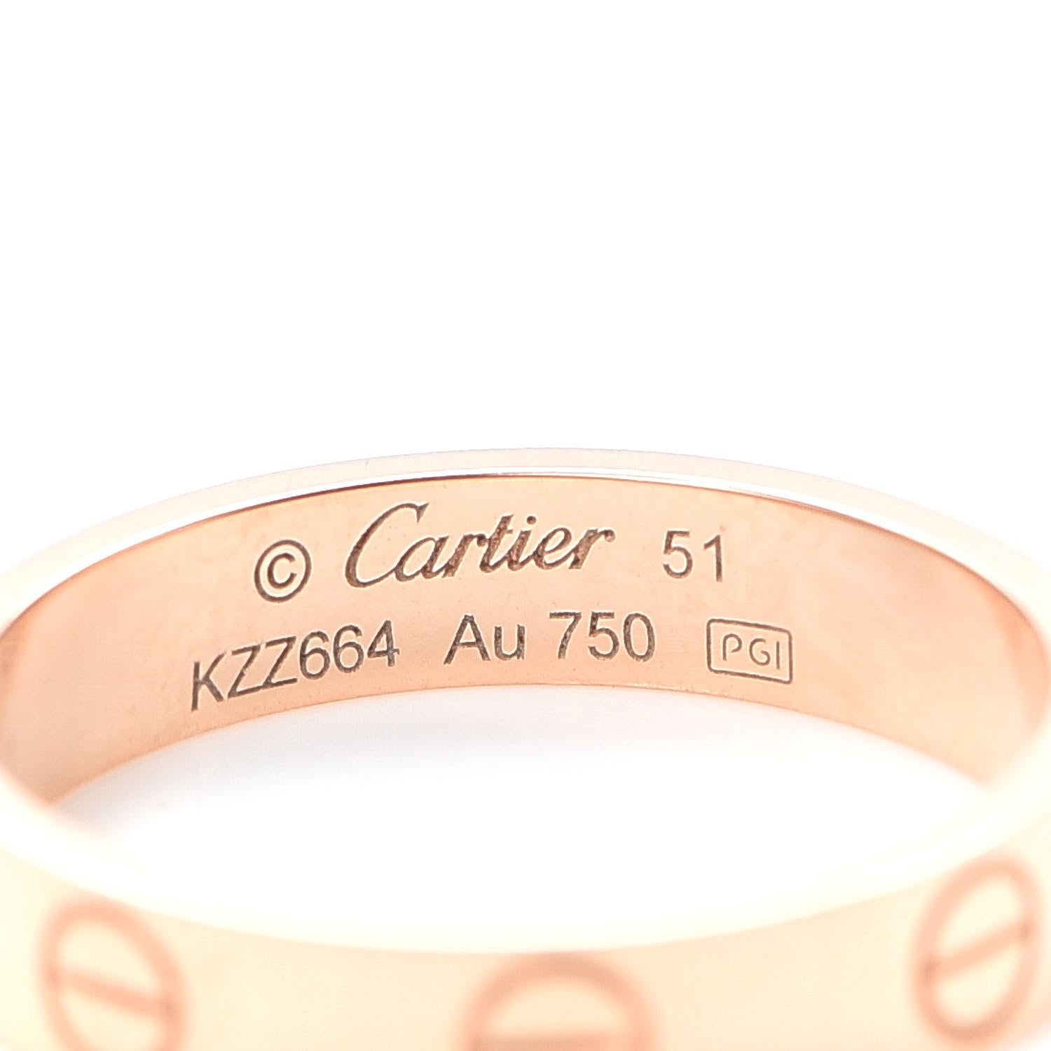 Cartier 18K Pink Gold 3.5mm LOVE Wedding Band Ring 51 5.75 4 of 6