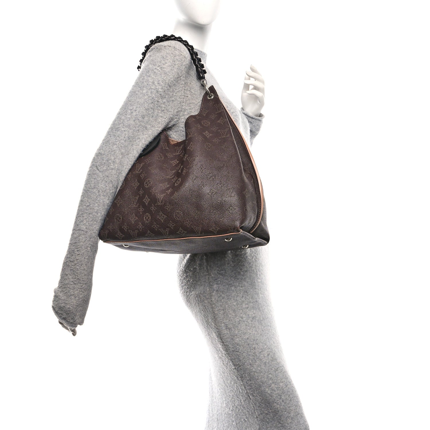 Louis Vuitton Mahina Carmel Hobo Chocolate 2 of 9