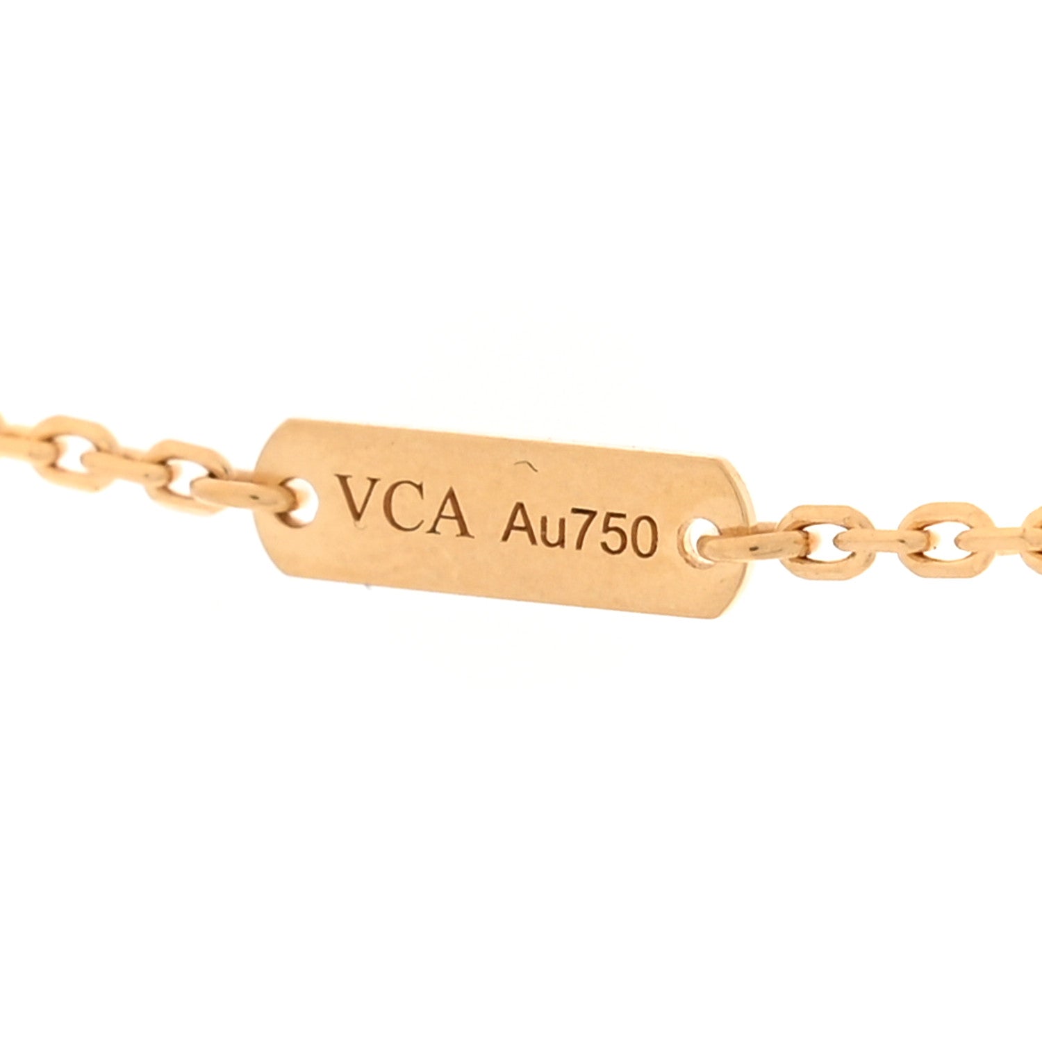 Van Cleef & Arpels 18K Yellow Gold Mother of Pearl Vintage Alhambra Pendant Necklace 5 of 6