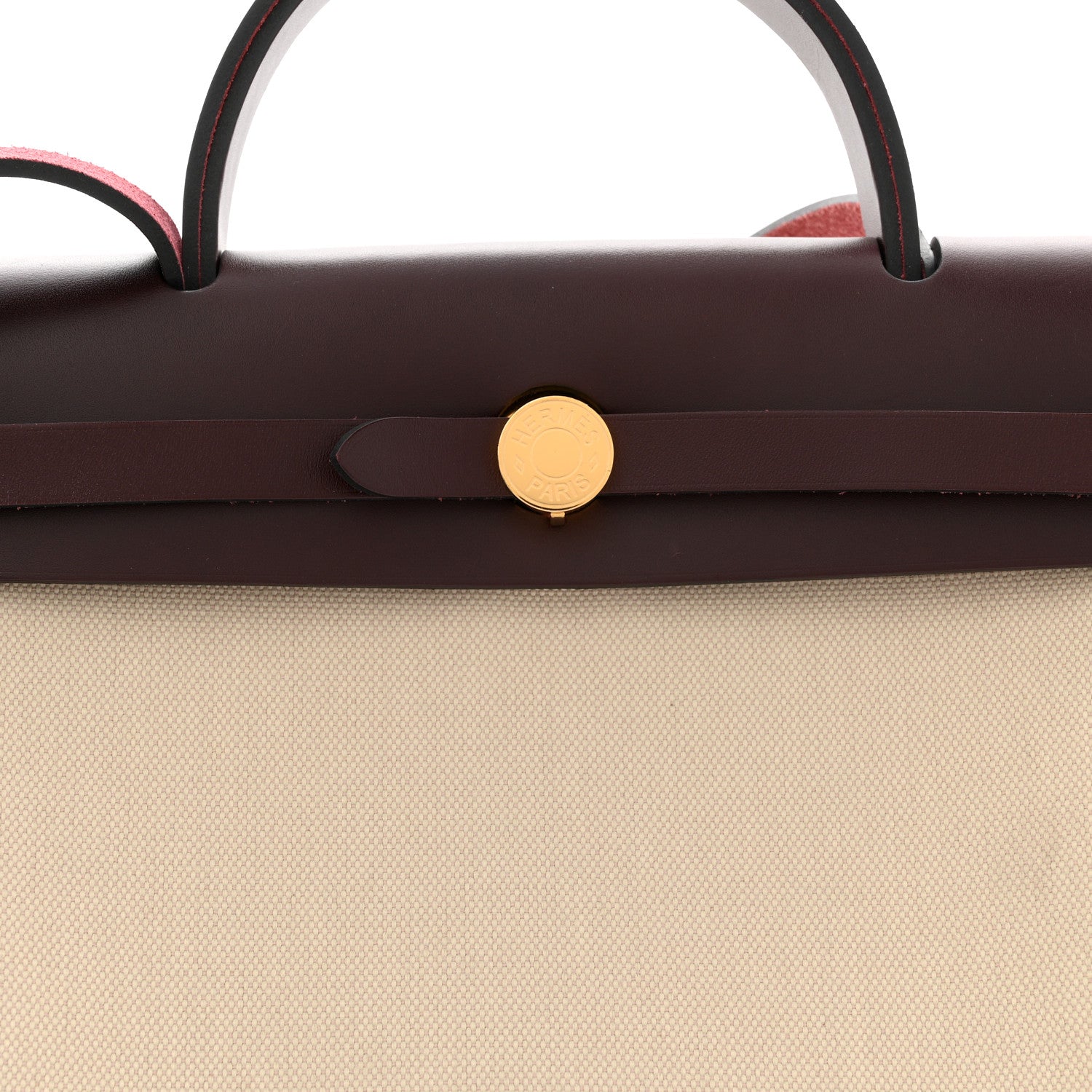 Hermes Military Toile Vache Hunter Herbag Zip Retourne 31 PM Beton Rouge Sellier 9 of 14