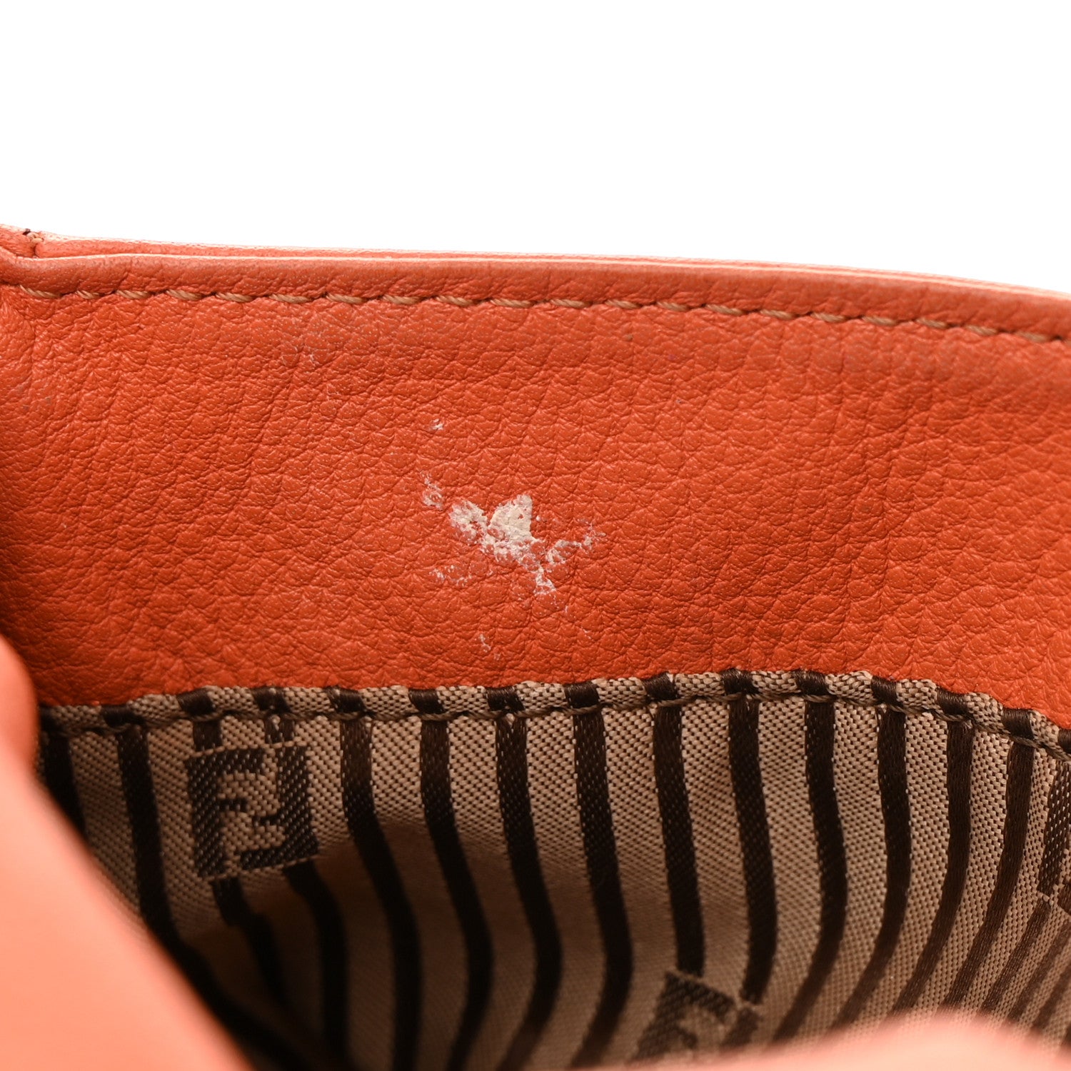 Fendi Vitello Flamingo Fendista Pouchette Crossbody Arancio 14 of 22