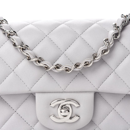 Chanel Lambskin Quilted Mini Rectangular Flap Grey 10 of 11