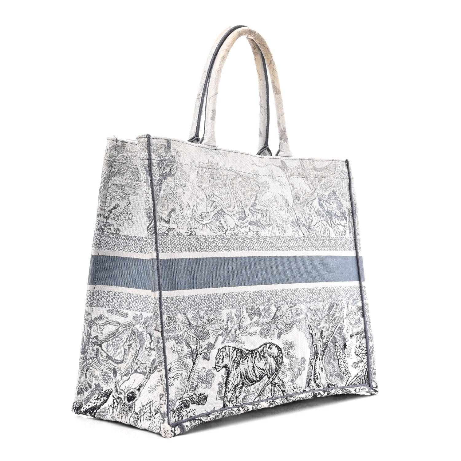 Christian Dior Gradient Canvas Embroidered Large Dioriviera Toile De Jouy Book Tote Blue 3 of 13