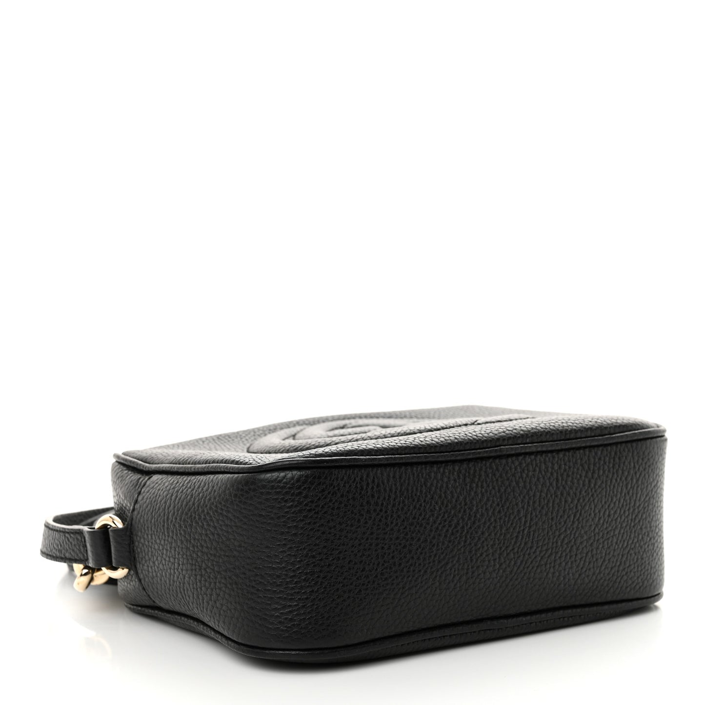 Pebbled Calfskin Small Soho Disco Bag Black