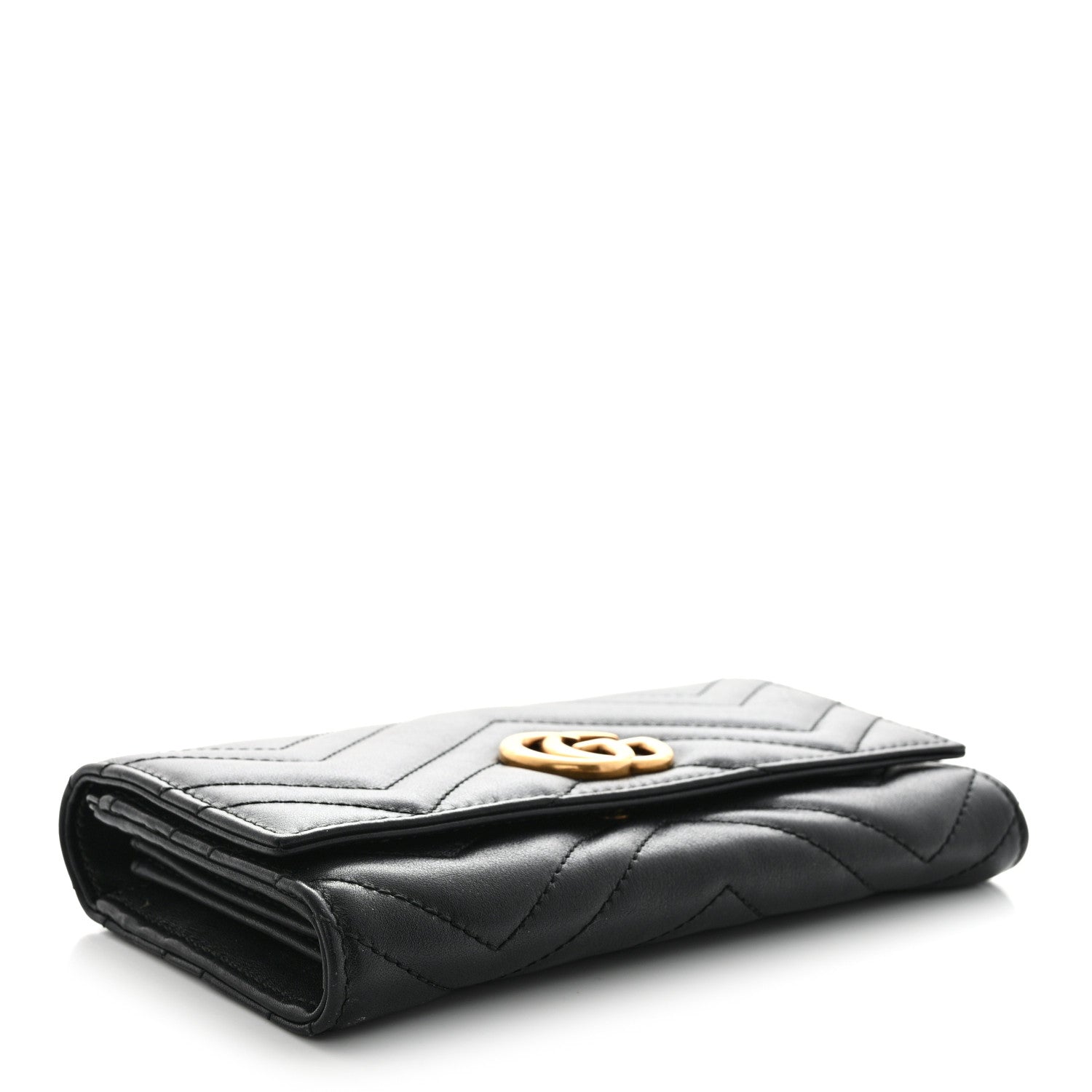 Gucci Calfskin Matelasse GG Marmont Continental Wallet Black 4 of 7