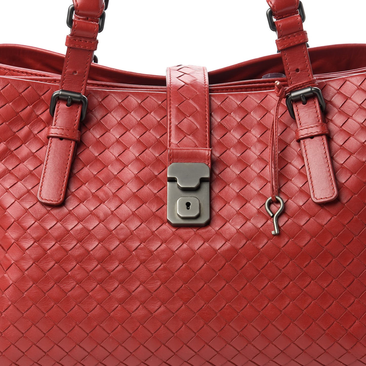 Nappa Intrecciato Medium Roma Tote Red