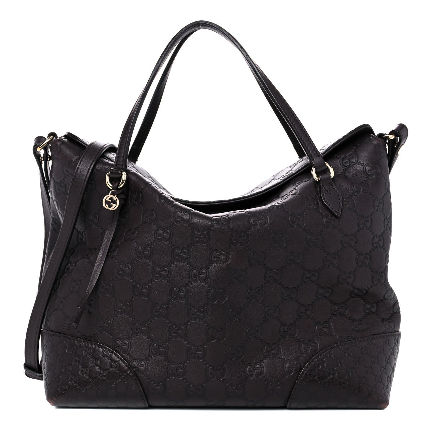 Gucci Guccissima Medium Bree Foldover Tote Chocolate 1 of 22