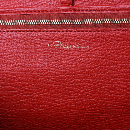 3.1 Phillip Lim 3.1 Textured Calfskin Medium Pashli Satchel Red 6 of 15