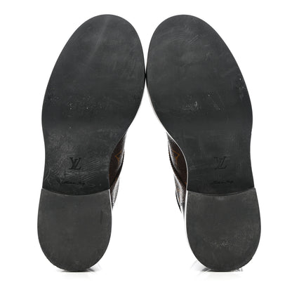 Louis Vuitton Monogram Calfskin Wonderland Flat Ranger Boots 35.5 Black 5 of 15