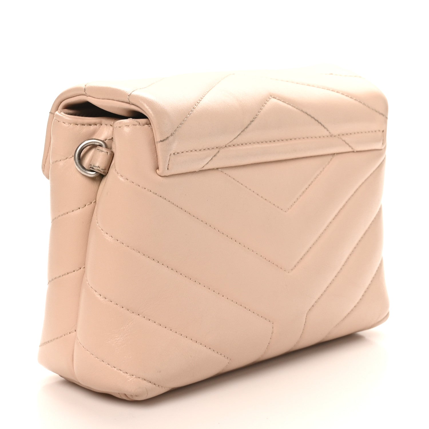 Saint Laurent Calfskin Y Quilted Monogram Toy Loulou Crossbody Bag Nude Powder 3 of 10