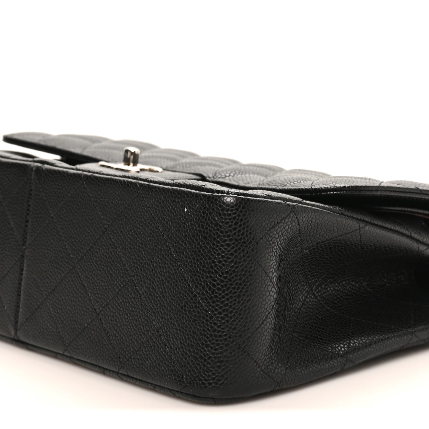 Caviar Quilted Jumbo Double Flap Black