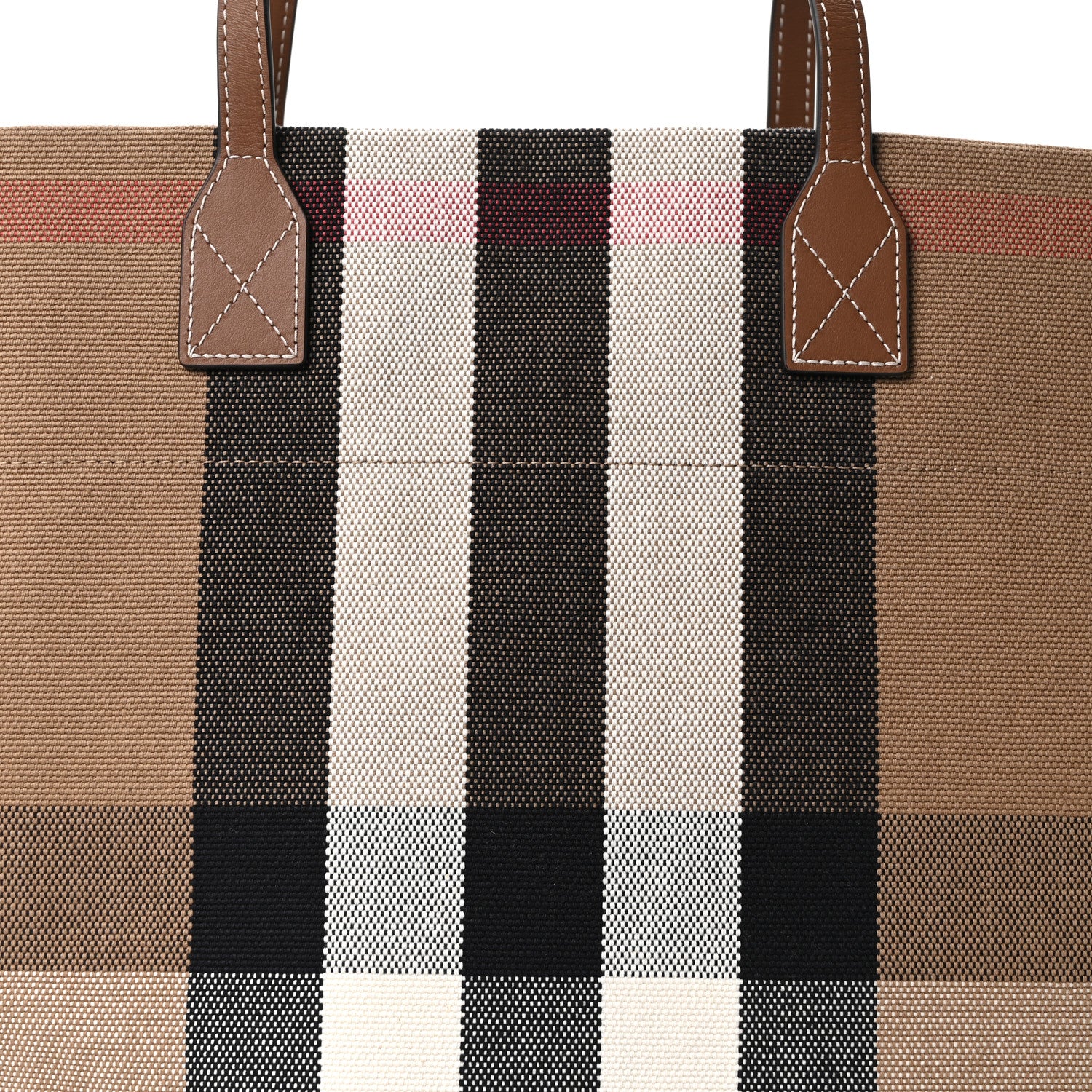 Burberry Giant Check Canvas Medium London Tote Taupe Brown 8 of 10