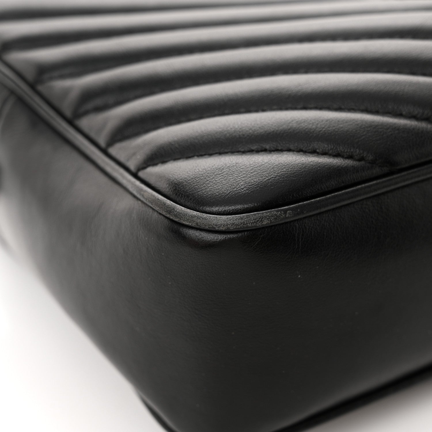 Saint Laurent Calfskin Matelasse Monogram Monochrome Lou Camera Bag Black 18 of 19
