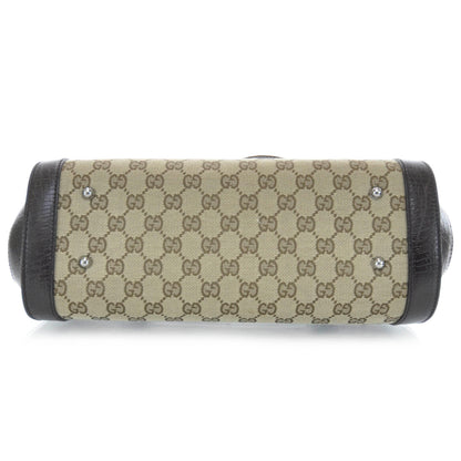 Gucci Monogram Bamboo Bullet Satchel Brown 5 of 9